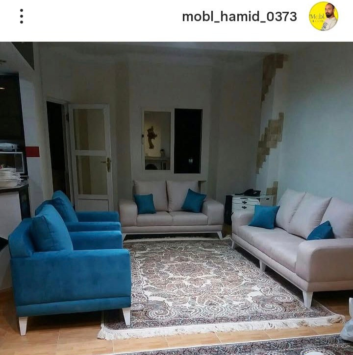 مبل راحتی ۸ نفره پایه چوبی طراح پازلی اسفنج ۳۵ کیلویی و ۲۴ ماه گارانتی
